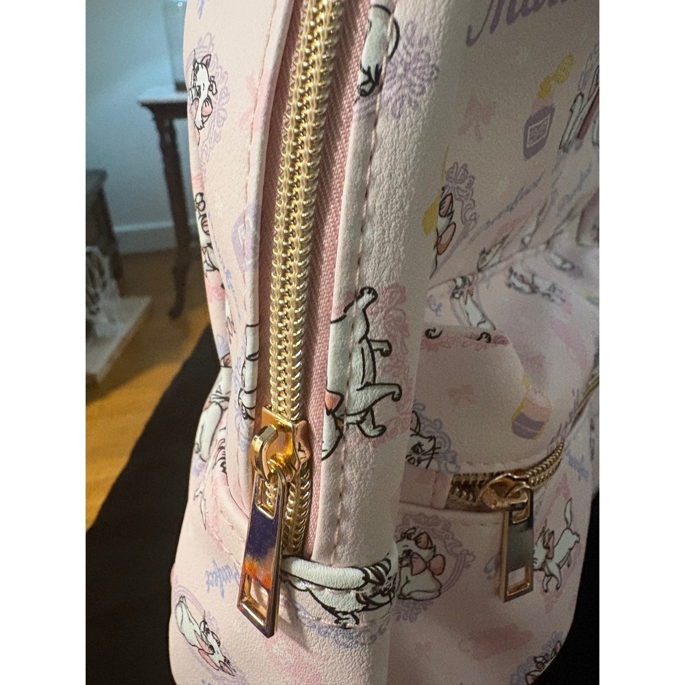 Disney The Aristocats Marie Mini Backpack Pink Purrfect All Over Print NWT - Picture 3 of 5